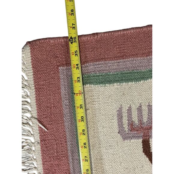 Handmade VTG Wool Rug Native Design Southwestern Hand Woven Art READ - Picture 10 of 10